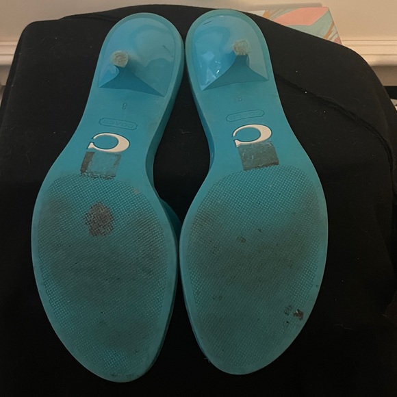 Coach scribble Teal and Multicolor Heels - Picture 3 of 14